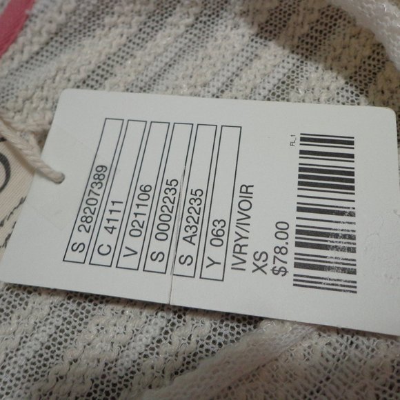 FIRM NWT Anthropologie one september Laceveiled Pullover XS Ivory 3/4 Sleeves - Picture 16 of 16